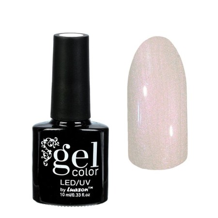 Nail gel polish three-phase LED/UV, 10ml, color 001 white-pink pearl