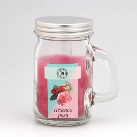 Aromatic candle in the Bank "Tender Rose", 7.2 x 8.5 cm, 190 g-4