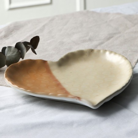 Ceramic plate "Gemstick", 19 x 18 cm, beige color-2