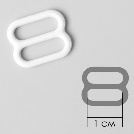 Metal straps: hooks, rings, regulators, 10 mm, white color-1
