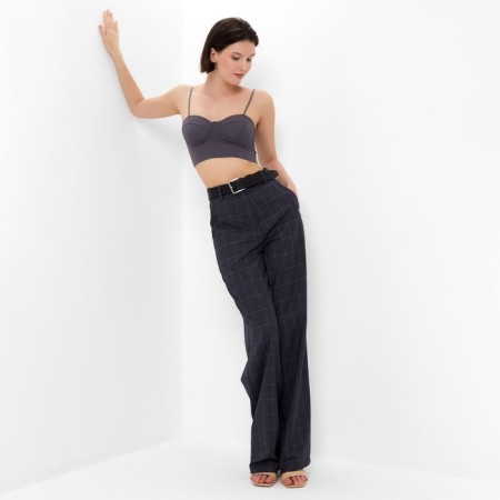 Women's pants in the Minaku cage: classic color gray, pr 48
