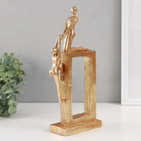 Souvenir Polystone "Two: Support" Gold 30x12x5.5 cm-1