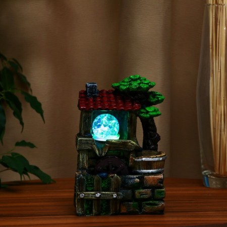 Fountain "House in the Tropics" 10x14x18 cm (with backlight)-2