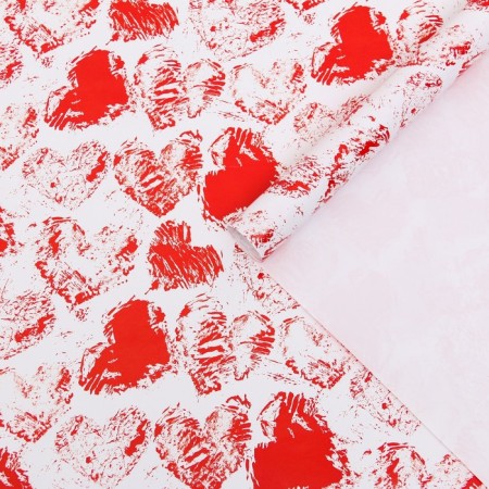 Glossy packaging paper "hearts", 100 x 70 cm, 1 pc.-2