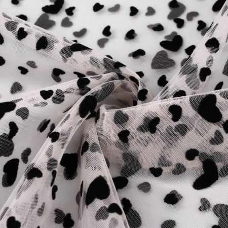 Glass with the flock "Hearts", 150 cm, 1 ± 0.2 m, beige color