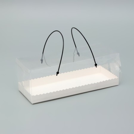 Box for rolls with handles, white 27.5 x 11 x 10 cm