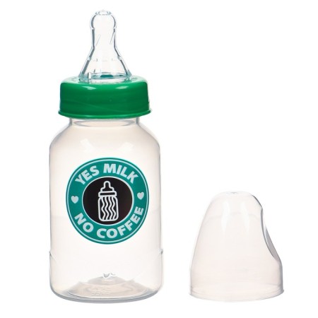 YES MILK flame bottle, classic throat, 150 ml., 0 months, cylinder, green color-4