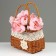 Wicker basket, 20 x 11 x 16/29 cm, with edging, rattan