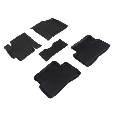 Rubber rugs with high side for Kia Rio II, 2005-2011