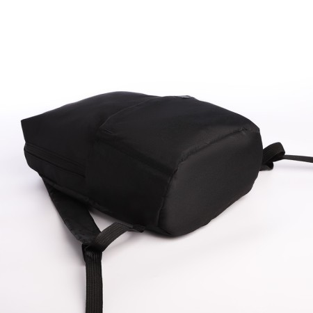 Youth backpack with a zipper, waterproof, 3 outer pockets, black color-4