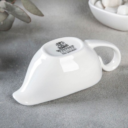 Porcelain saucer Wilmax, 100 ml, 13 × 6 × 5 cm, white color-4