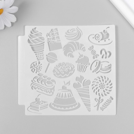 Plastic stencil "Sweets" 13x13 cm-3