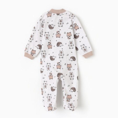 Combineson children's closed legs, beige color/hedgehogs, height 74 cm-4