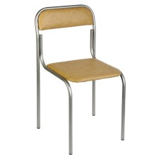 Ascona chair, artificial leather, beige, metallic frame