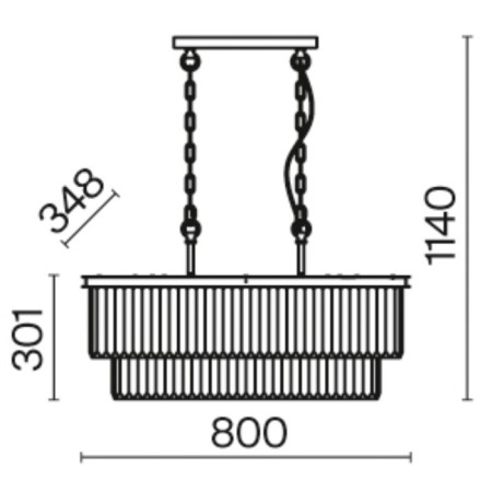 Suspension lamp Maytoni Mod085PL-08CH, 8HE14, 40W, 80x34.8x114 cm, chromium color-1