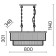 Suspension lamp Maytoni Mod085PL-08CH, 8HE14, 40W, 80x34.8x114 cm, chromium color