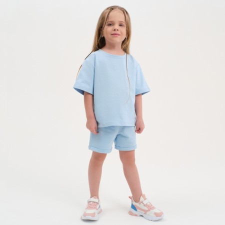 Kit for children (T-shirt, shorts) KAFTAN "BASIC Line" Size 34 (122-128), Blue color-1