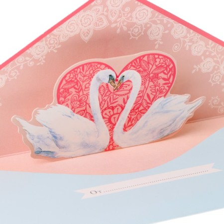 Money envelope "Happy Your Wedding Day!" cutting, part inside, blue background, 9.3x19 cm-2