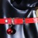 A collar with round rhinestones, 28 x 1 cm, Osh 21-25 cm, arts. The skin, red