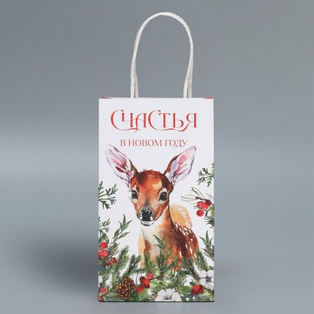 Package gift craft "Happiness", 12 x 21 x 9 cm, new year-3
