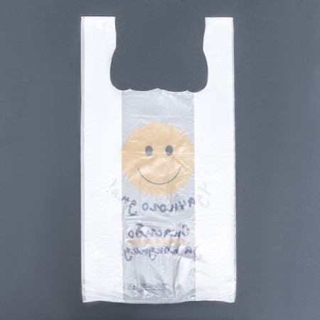 T -shirt package, polyethylene "successful day", white 26 x 48 cm, 9 μm-1