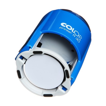 Equipment for round printing automatic Colop Printer R30, diameter 30 mm, with a lid, blue body-3