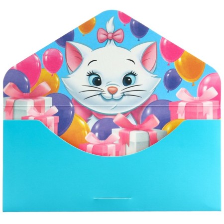Money envelope "Congratulations!" cat, embossing, 19 x 9 cm-3