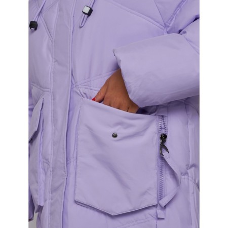 Coat insulated winter female, size 46, purple color-11