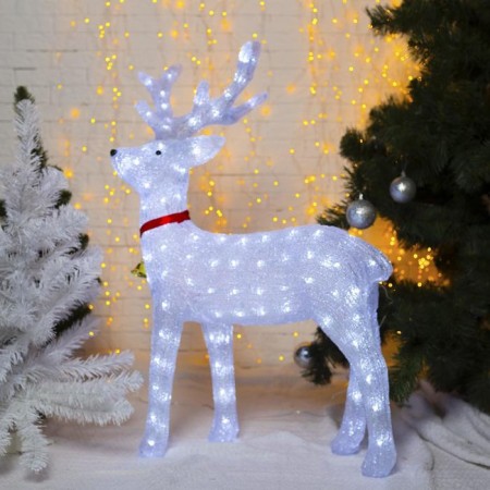 LED figure "Deer" 60 × 100 × 35 cm, acrylic, 144 LED, 8 modes, 24 V, glow of white