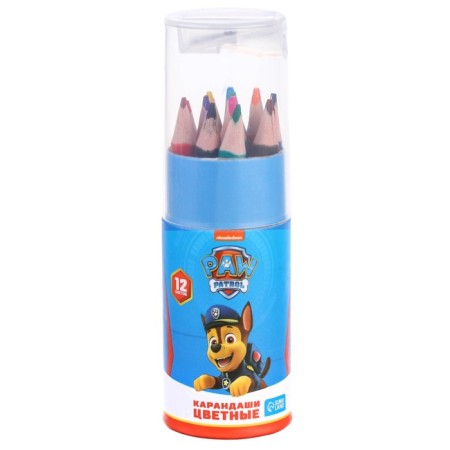 Colored pencils in a tube, 12 colors, trihedral, puppy patrol-5
