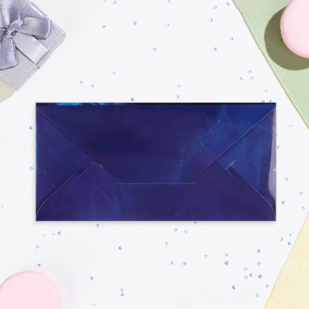 Money envelope "Happy Birthday!" glitter, blue background, 8.1x16.4 cm-2