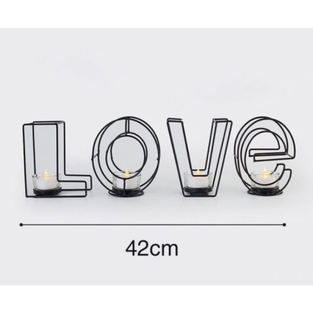Summary of the metal desktop "Love", 13.5 x 42 cm, black-3