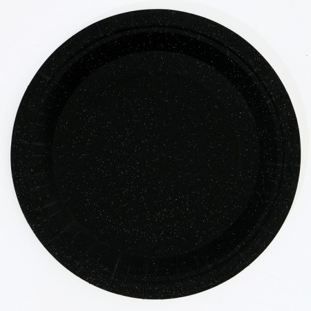Paper plates, 6 pcs, black color