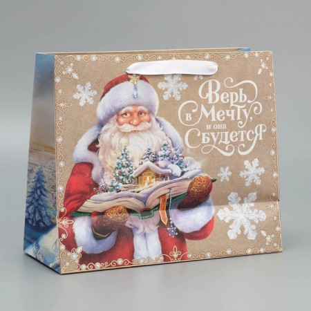 Craft horizontal package "Grandfather Frost", ml 27 x 23 x 11.5 cm, new year-3