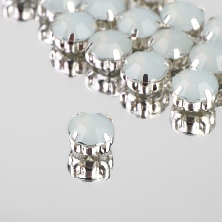 Rhinestones are sewing "circle", in the frame, d = 10 mm, 20 pcs, the color is white opal-1