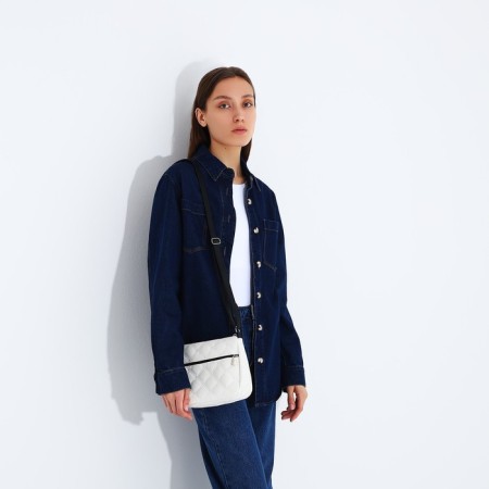 Cross-Bodi bag, outer pocket, white color-5