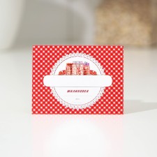 Laccock homework label, 70 × 70 mm, pink