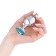 Anal traffic jam-hoods, silver, blue crystal, d = 34 mm