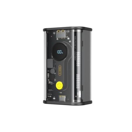 External BYZ W89, 10000 mAh, 1 Type-C, 1 USB, 22.5 W, 3 A, display, PD, black