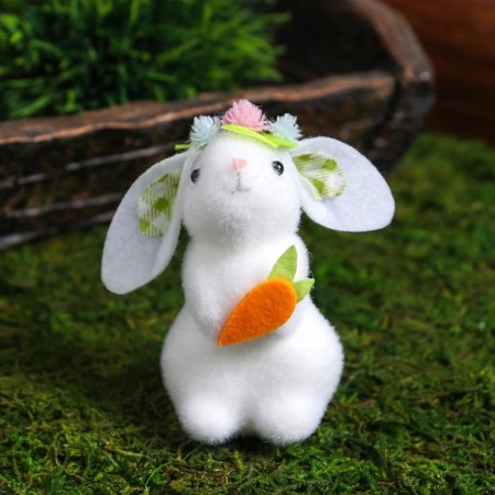 Souvenir "Rabbits with carrots and flower" set 2 pcs 8x4.5x4.5 cm-1