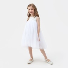 Dress for girls Minaku: Partydress Color White, Height 104