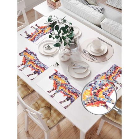 A set of napkins for setting the table "Mosaic bull", rectangular, size 32x46 cm, 4 pcs-1