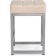 Stool Khurkroks Metal/Eco -leather, gray/beige 37x37x52 cm