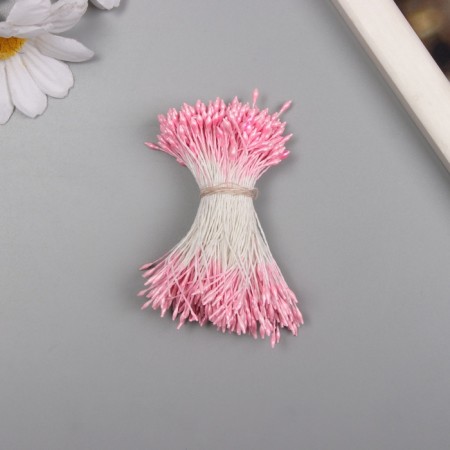 Stamens for artificial flowers gloss "risinki" pink set 360 pcs length 6 cm