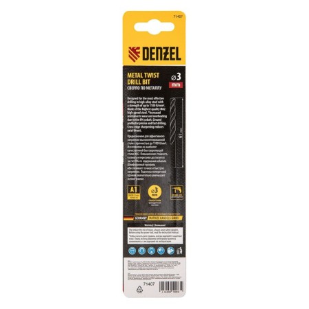 Denzel 71407, HSS CO-8%, 3 mm metal drill-4
