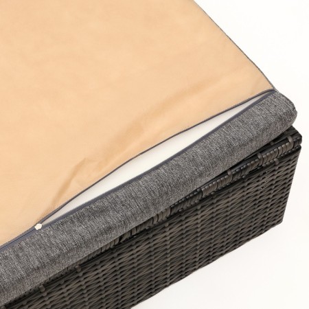 Garden Puff "Bordeaux", weaving: artificial rattan, 73.5 x 29.5 x 73.5 cm-4
