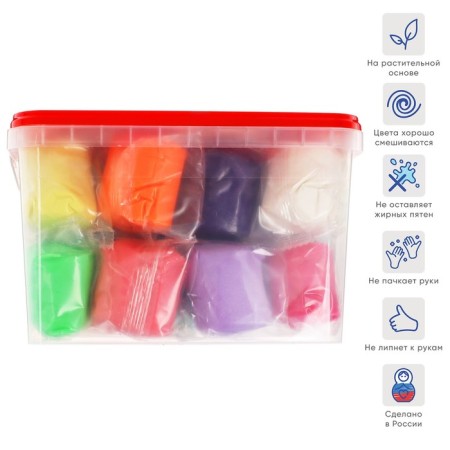 Modeling dough, 25 colors, 1,500 g, "gamer", in a plastic container, accessories as a gift-1
