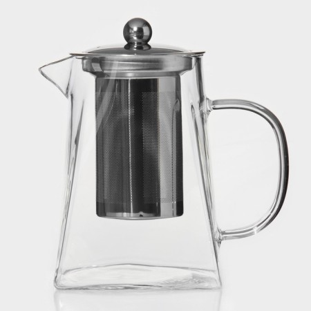 Glass teapot with metal sieve Magistro "Darcy", 950 ml-1