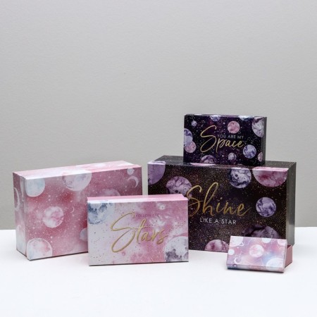 Set of boxes 10 in 1, gift packaging, “Cosmos”, 12 x 7 x 4 - 32.5 x 20 x 12.5 cm-2