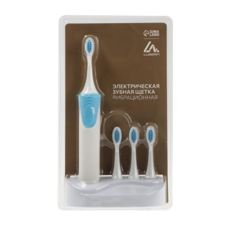 Luazon LP-009 electric toothbrush, vibration, 8500 dv/min, 4 nozzles, 2haa, blue-8